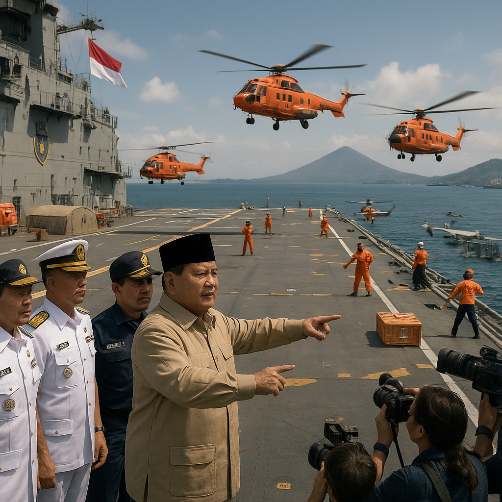 Prabowo Siapkan Kapal Induk Pertama RI Jadi Pangkalan Helikopter Buat Percepat Penanganan Bencana
