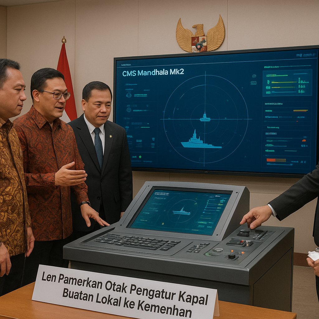 Len Pamerkan Otak Pengatur Kapal Perang Buatan Lokal ke Kemenhan, Perkuat Alutsista Nasional