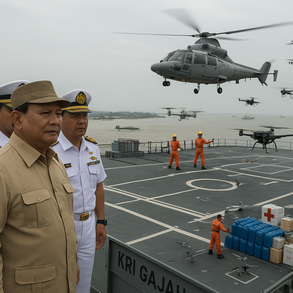Prabowo Siapkan Kapal Induk Pertama RI Jadi Pangkalan Helikopter untuk Percepat Penanganan Bencana