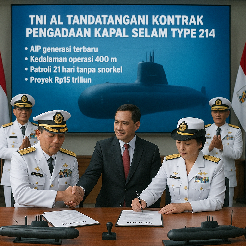 TNI AL Tandatangani Kontrak Pengadaan Kapal Selam Type 214 untuk Optimalkan Kebutuhan Armada Bawah Air