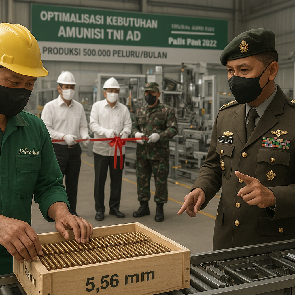 Optimalisasi Kebutuhan Amunisi TNI AD: Kerjasama dengan PT Pindad Produksi 500.000 Peluru Kaliber 5,56 mm per Bulan