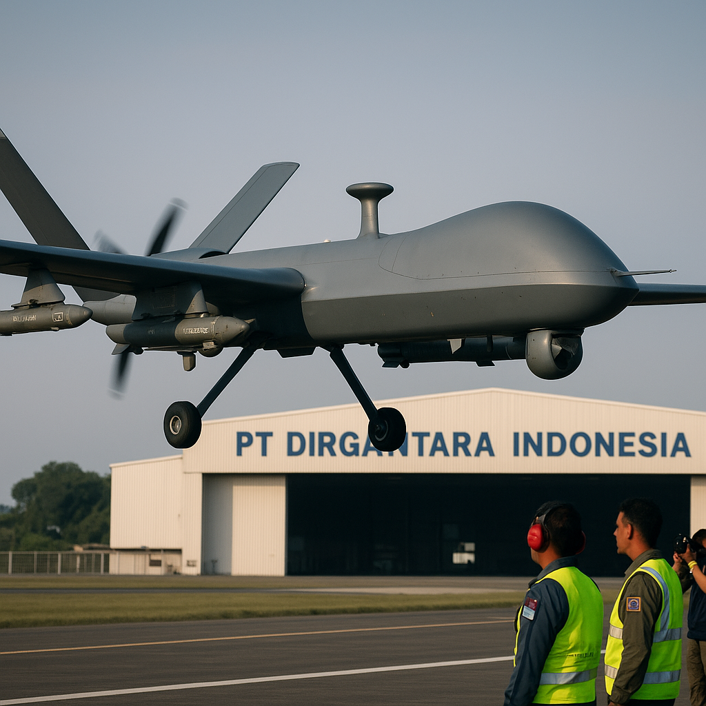 PT Dirgantara Indonesia Uji Coba Pesawat Tanpa Awak MALE Elang Hitam dengan Muatan Rudal Ringan