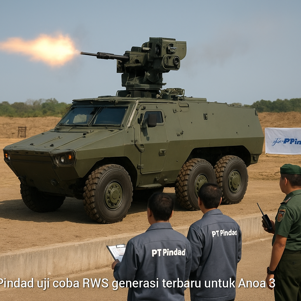 PT Pindad Uji Coba Sistem Senjata Remote Weapon Station (RWS) Generasi Terbaru untuk Anoa 3