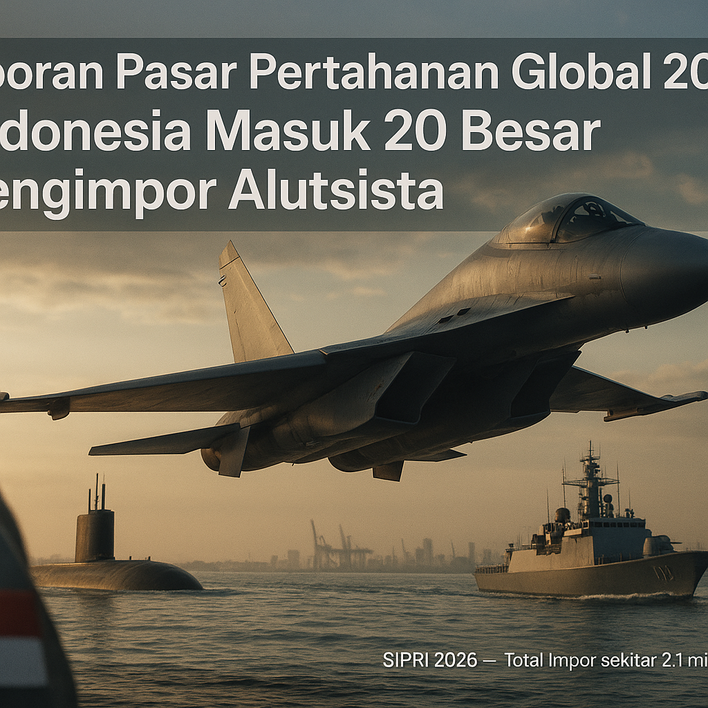 Laporan Pasar Pertahanan Global 2026: Indonesia Masuk 20 Besar Pengimpor Alutsista