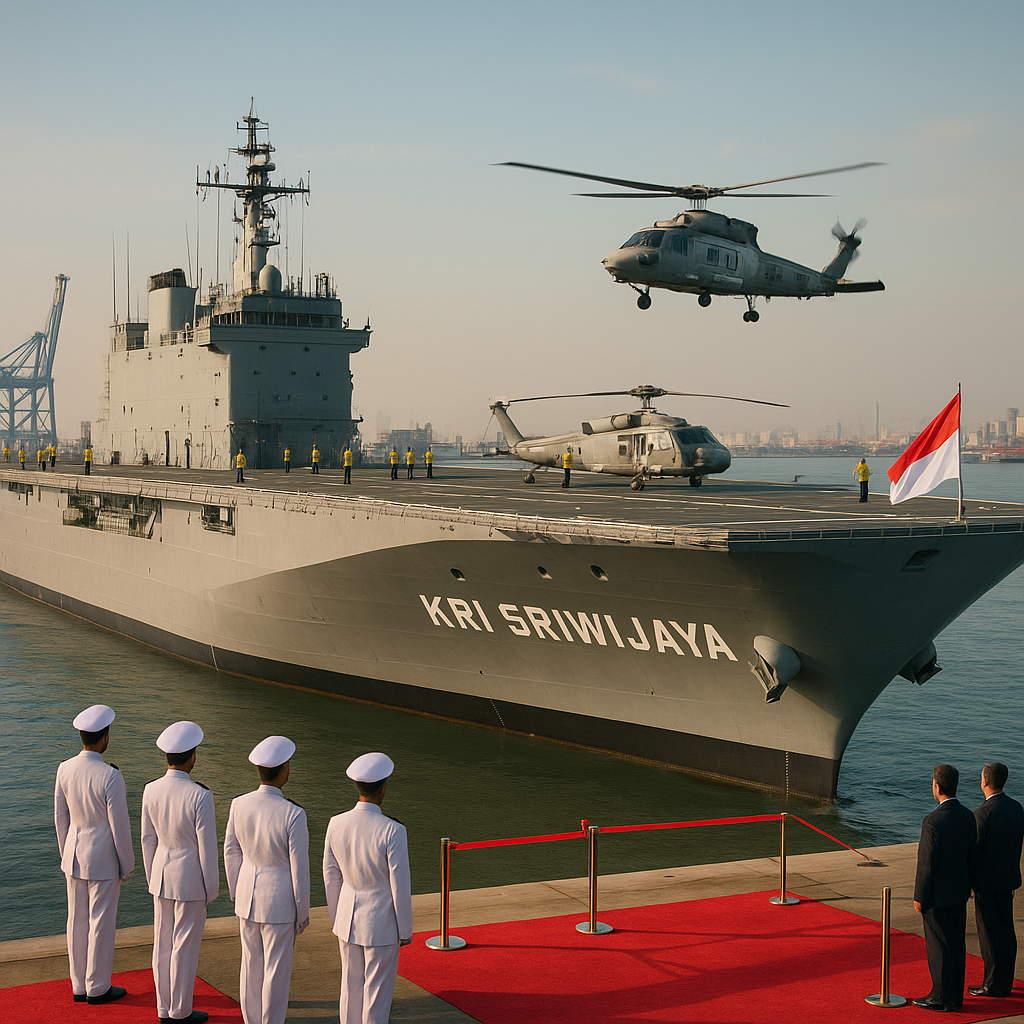 Kapal Induk Pertama Indonesia ITS Garibaldi Tiba di Tanjung Priok, Resmi Dinamai KRI Sriwijaya