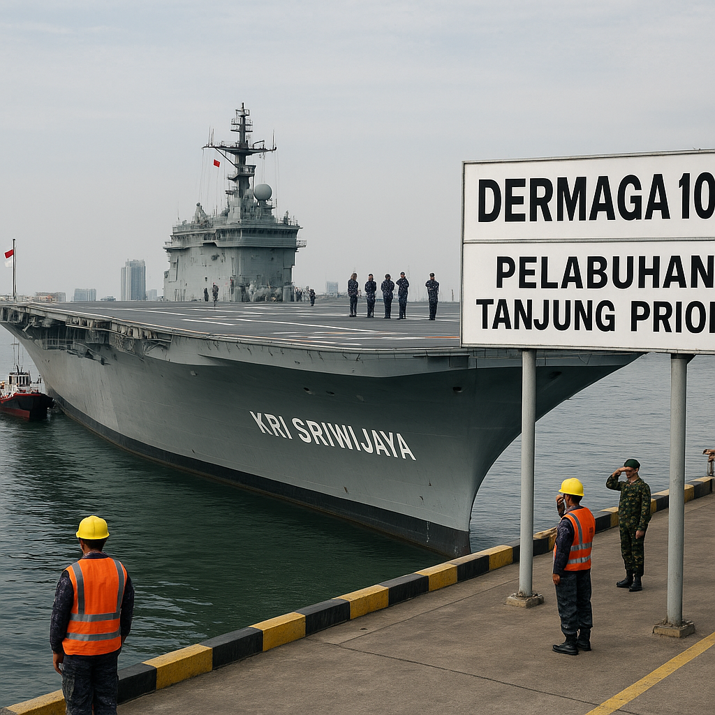KRI Sriwijaya (ex-Giuseppe Garibaldi) Tiba di Tanjung Priok, Kuasai Platform Kapal Induk STOVL