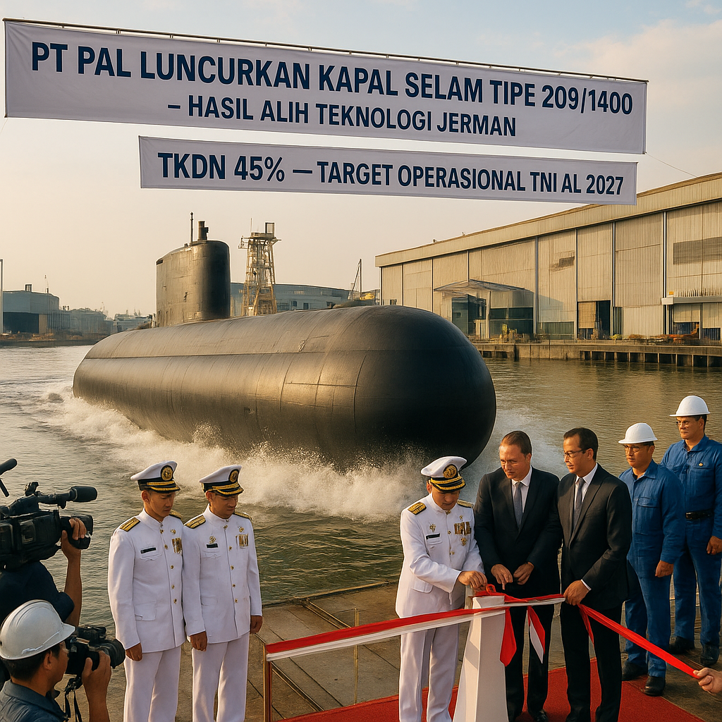 PT PAL Luncurkan Kapal Selam Tipe 209/1400 Hasil Alih Teknologi Jerman