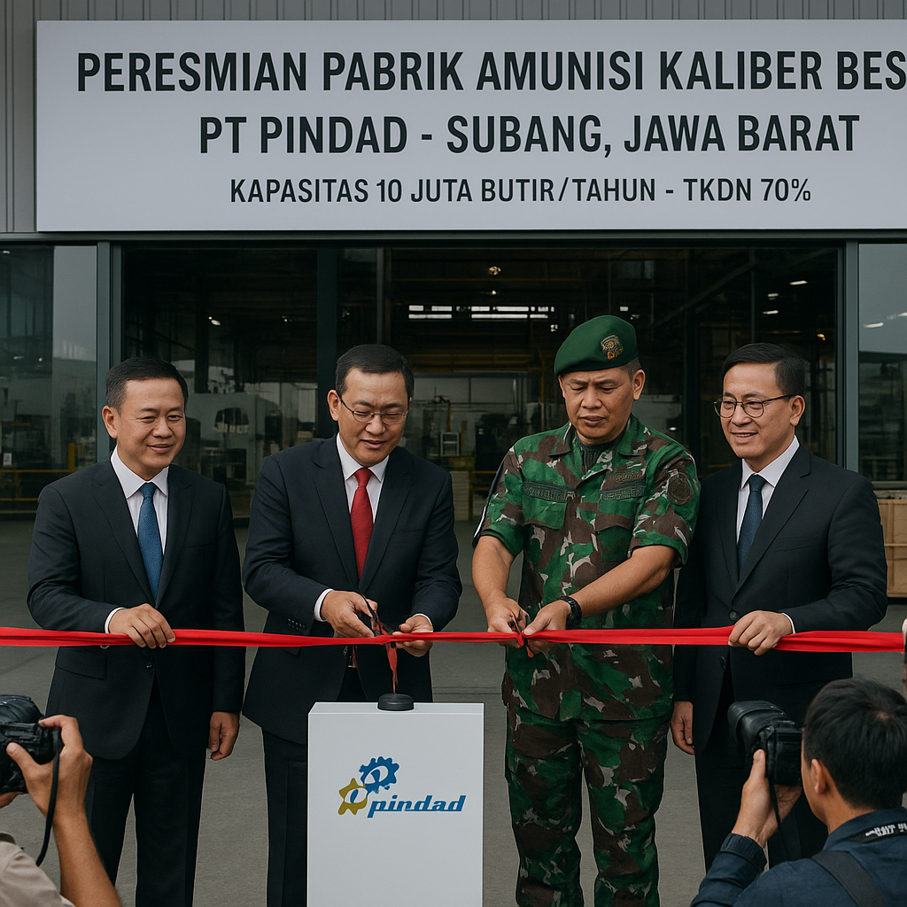 PT Pindad Resmikan Pabrik Amunisi Kaliber Besar di Jawa Barat
