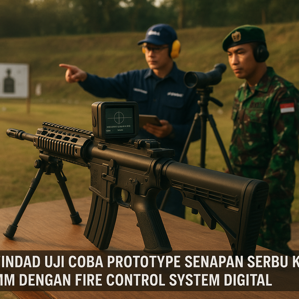 PT Pindad Uji Coba Prototype Senapan Serbu Kaliber 5.56mm dengan Fire Control System Digital