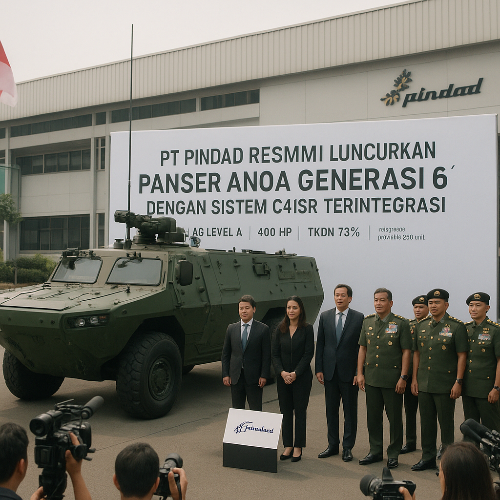 PT Pindad Resmi Luncurkan Panser Anoa Generasi 6 dengan Sistem C4ISR Terintegrasi