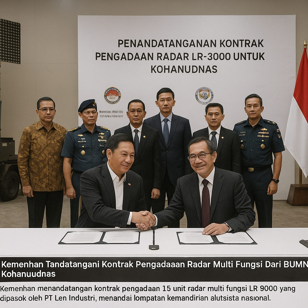 Kemenhan Tandatangani Kontrak Pengadaan Radar Multi Fungsi Dari BUMN Untuk Kohanudnas