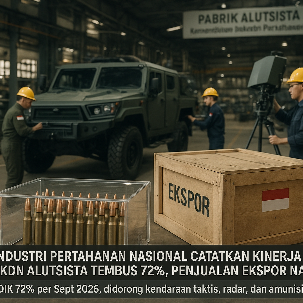 Industri Pertahanan Nasional Catatkan Kinerja 2026: TKDN Alutsista Tembus 72%, Penjualan Ekspor Naik 18%
