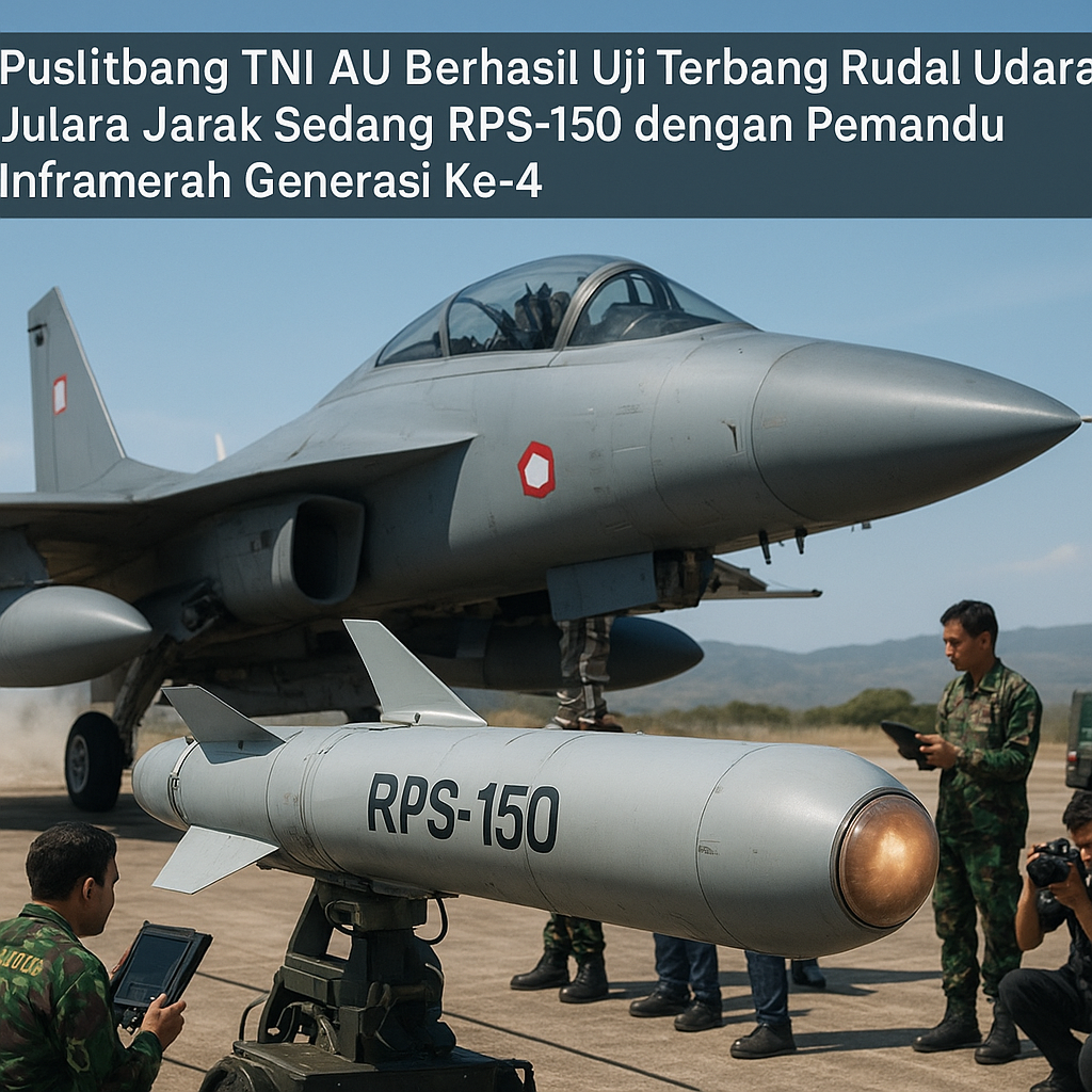 Puslitbang TNI AU Berhasil Uji Terbang Rudal Udara-Udara Jarak Sedang RPS-150 dengan Pemandu Inframerah Generasi Ke-4