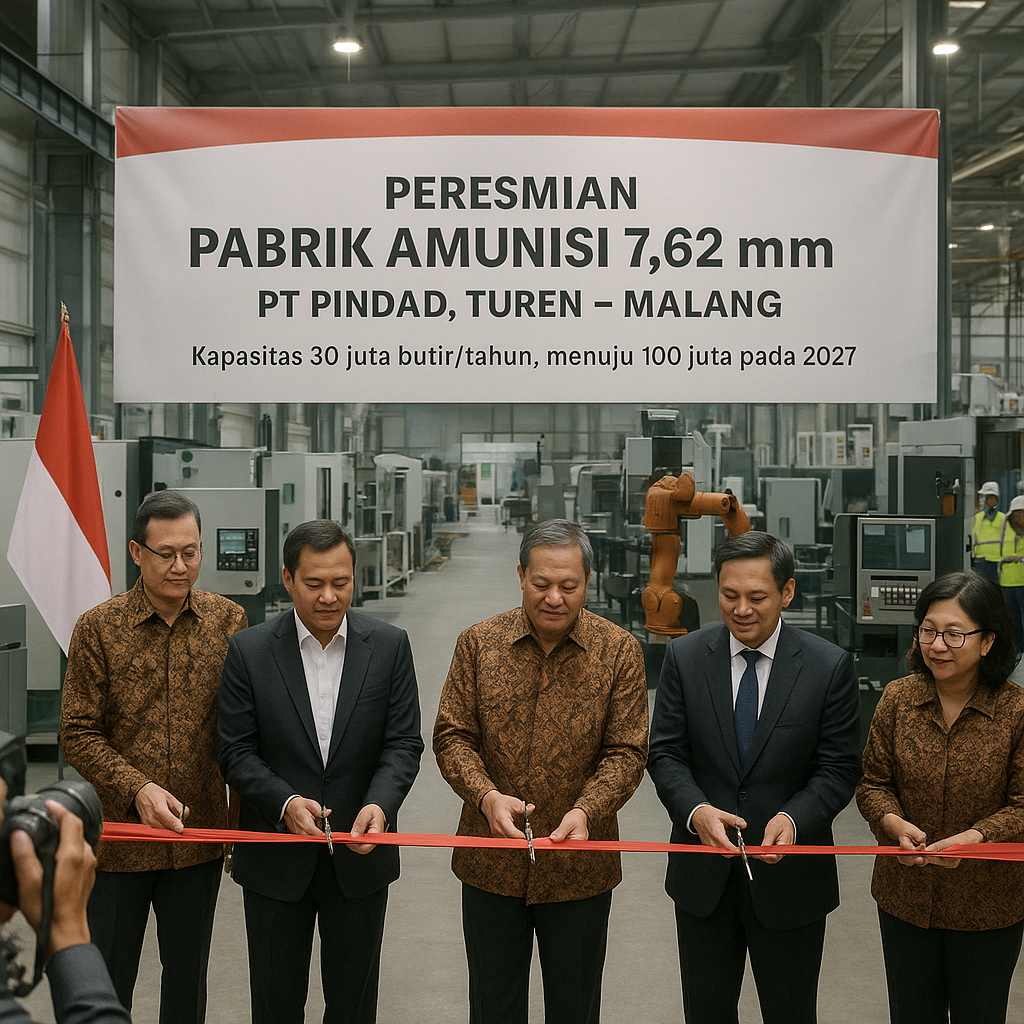 PT Pindad Resmikan Pabrik Amunisi Kaliber 7,62 mm Generasi Baru di Turen, Malang
