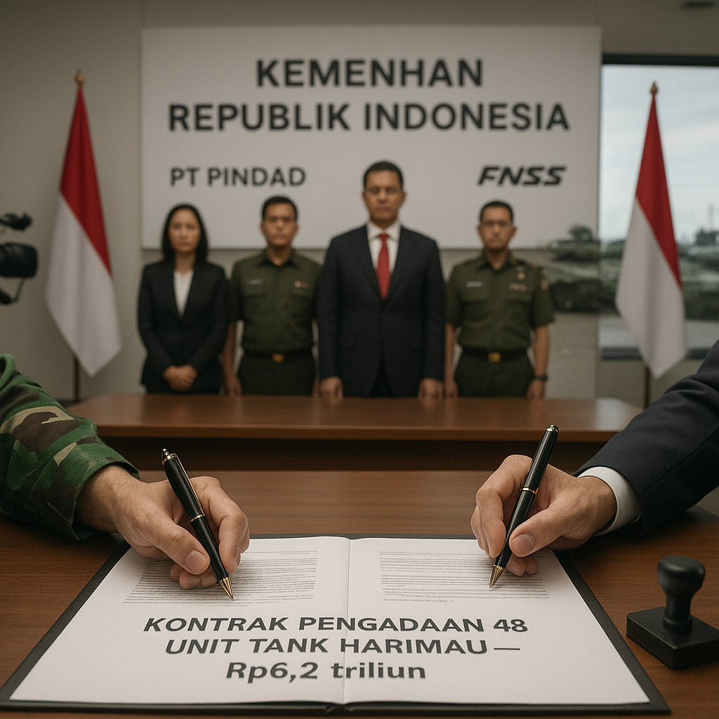 Kemenhan Teken Kontrak Pengadaan 48 Unit Tank Harimau untuk TNI AD