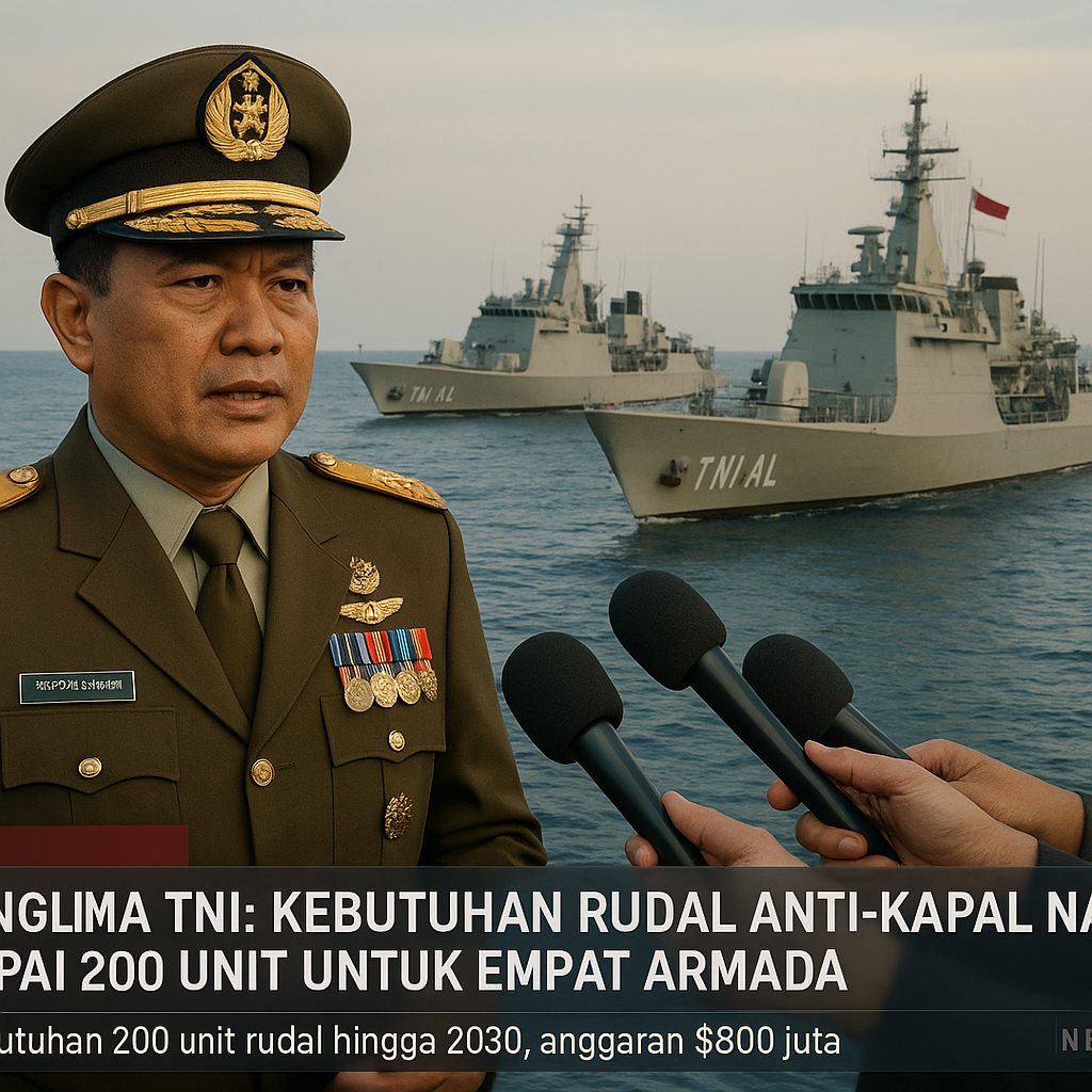 Panglima TNI: Kebutuhan Rudal Anti-Kapal Nasional Capai 200 Unit untuk Empat Armada
