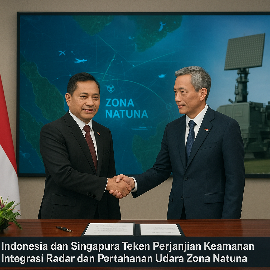 Indonesia dan Singapura Teken Perjanjian Keamanan Integrasi Radar dan Pertahanan Udara Zona Natuna