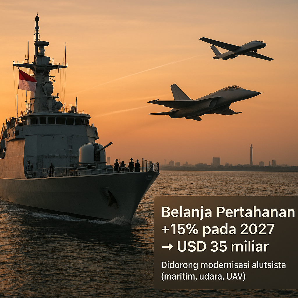 Data Intelijen Pasar: Belanja Pertahanan Indonesia Diproyeksikan Naik 15% pada 2027 Didorong Modernisasi Alutsista