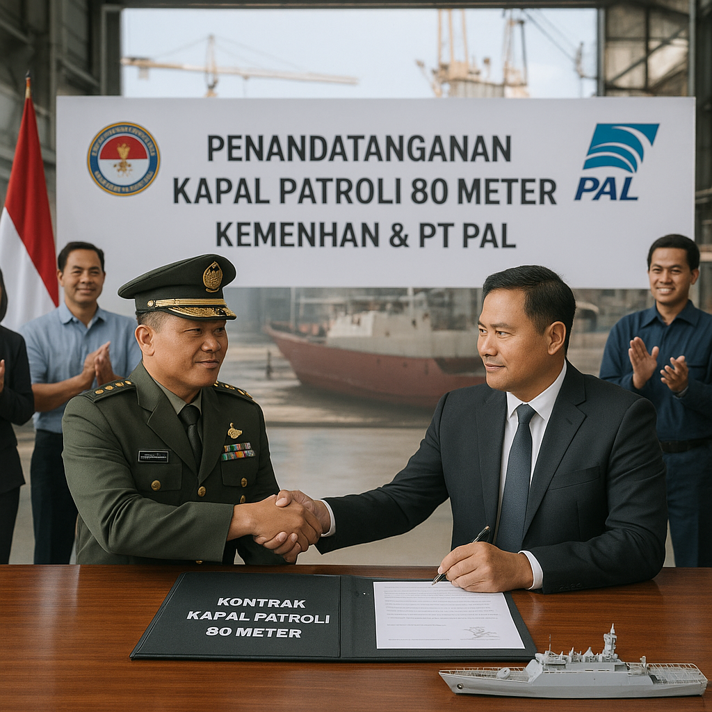 Kemenhan dan PT PAL Tandatangani Kontrak Pembangunan Kapal Patroli Canggih Kelas 80 Meter