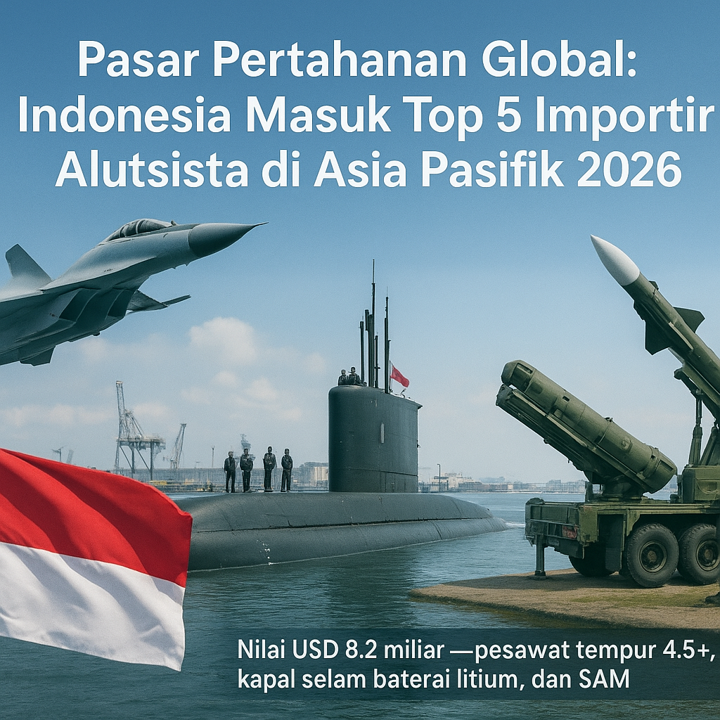 Pasar Pertahanan Global: Indonesia Masuk Top 5 Importir Alutsista di Asia Pasifik 2026