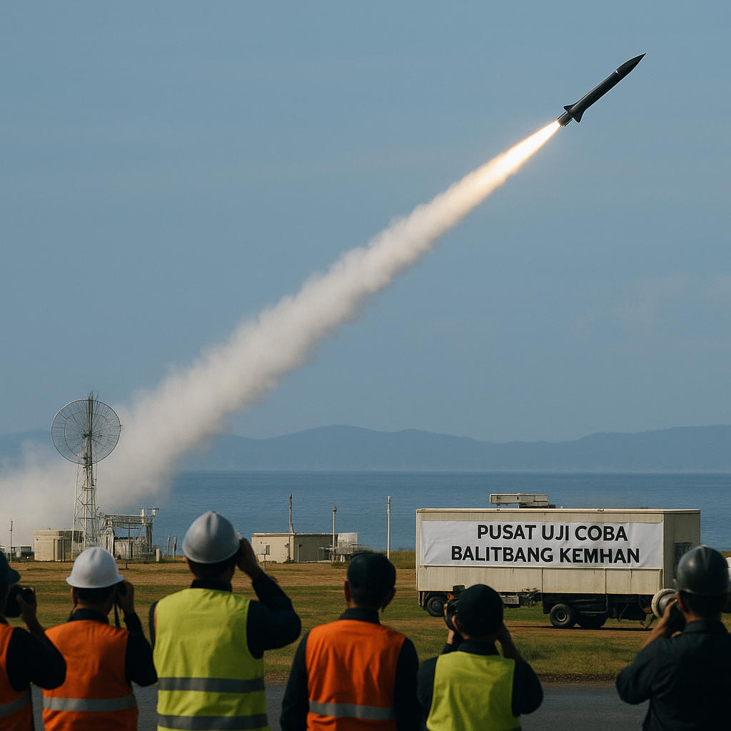 Pindad Uji Terbang Perdana Rudal Hipersonik 'Nusantara-Mach 7' di Pusat Uji Coba Balitbang Kemhan