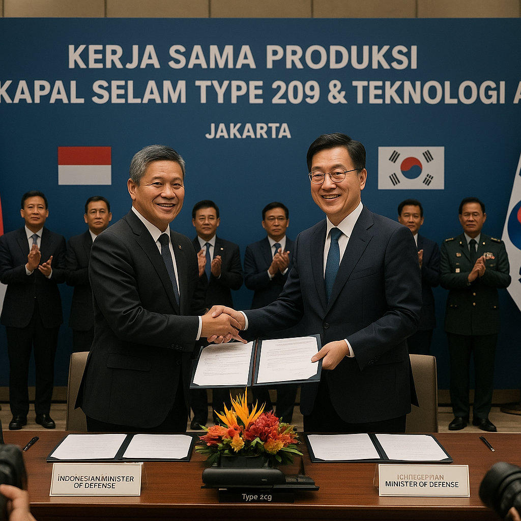 Indonesia dan Korea Selatan Sepakati Produksi Bersama Kapal Selam Type 209 dengan Teknologi AIP