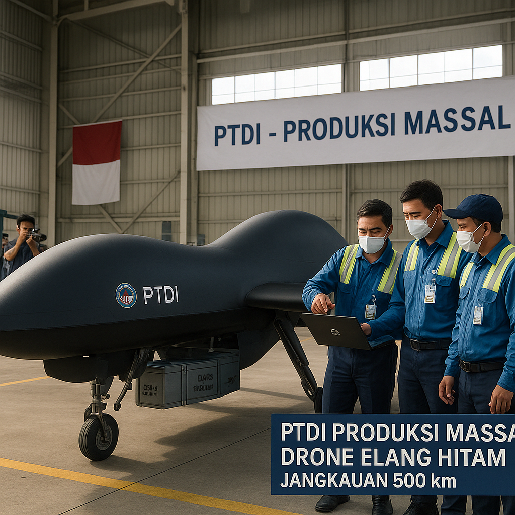 PTDI Produksi Massal Drone Serbu Elang Hitam dengan Jangkauan 500 km