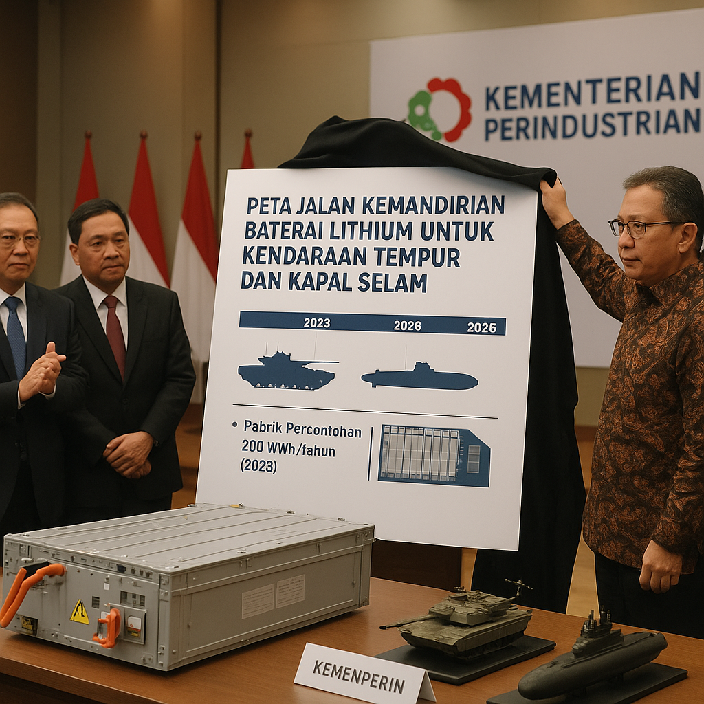 Kemenperin Luncurkan Peta Jalan Kemandirian Baterai Lithium untuk Kendaraan Tempur dan Kapal Selam