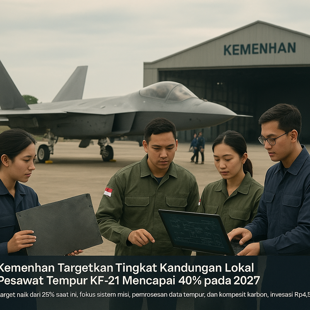 Kemenhan Targetkan Tingkat Kandungan Lokal Pesawat Tempur KF-21 Mencapai 40% pada 2027
