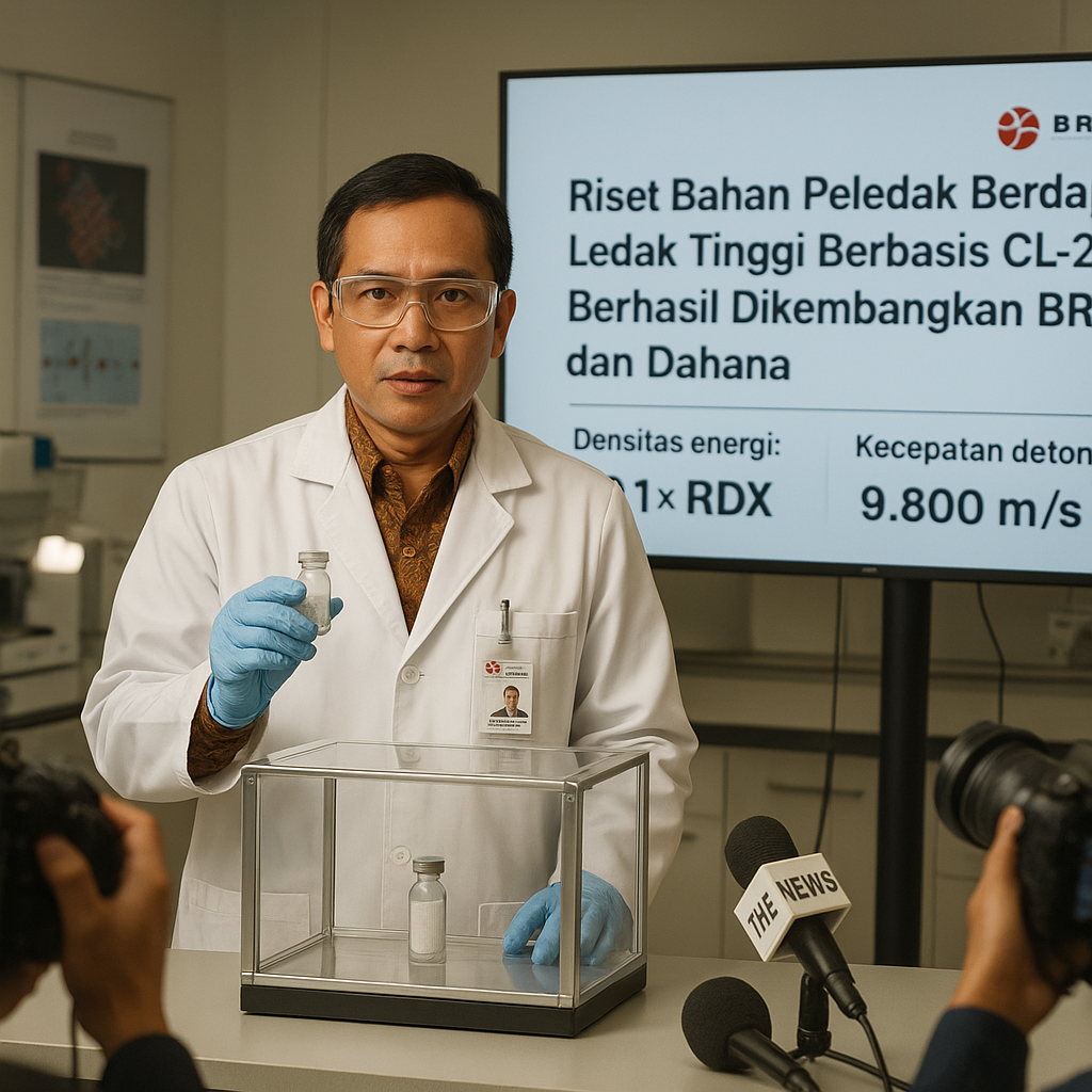 Riset Bahan Peledak Berdaya Ledak Tinggi Berbasis CL-20 Berhasil Dikembangkan BRIN dan Dahana