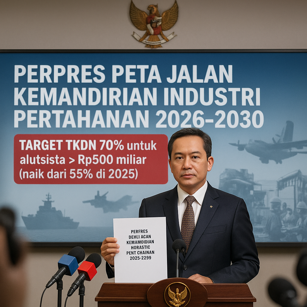 Pemerintah Terbitkan Perpres Kemandirian Industri Pertahanan 2026-2030 Targetkan 70% Komponen Lokal