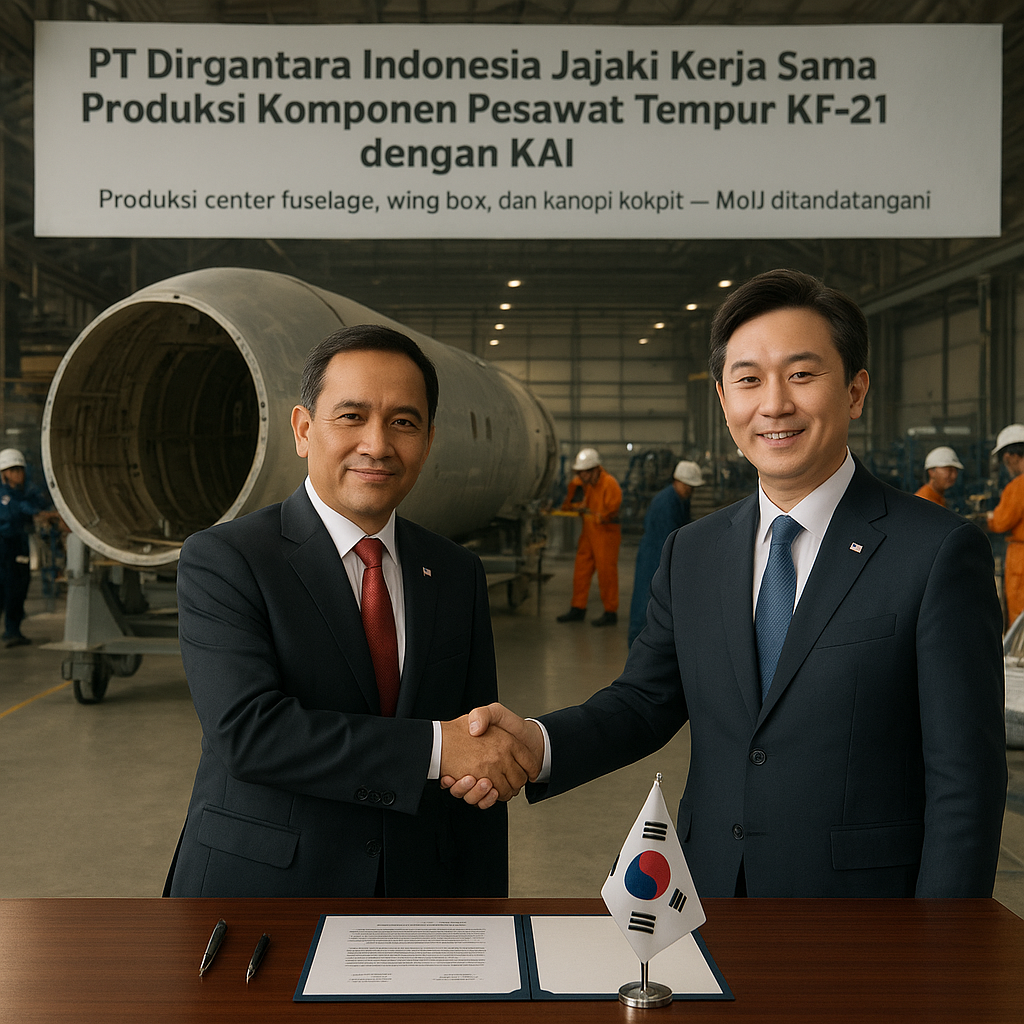 PT Dirgantara Indonesia Jajaki Kerja Sama Produksi Komponen Pesawat Tempur KF-21 dengan KAI