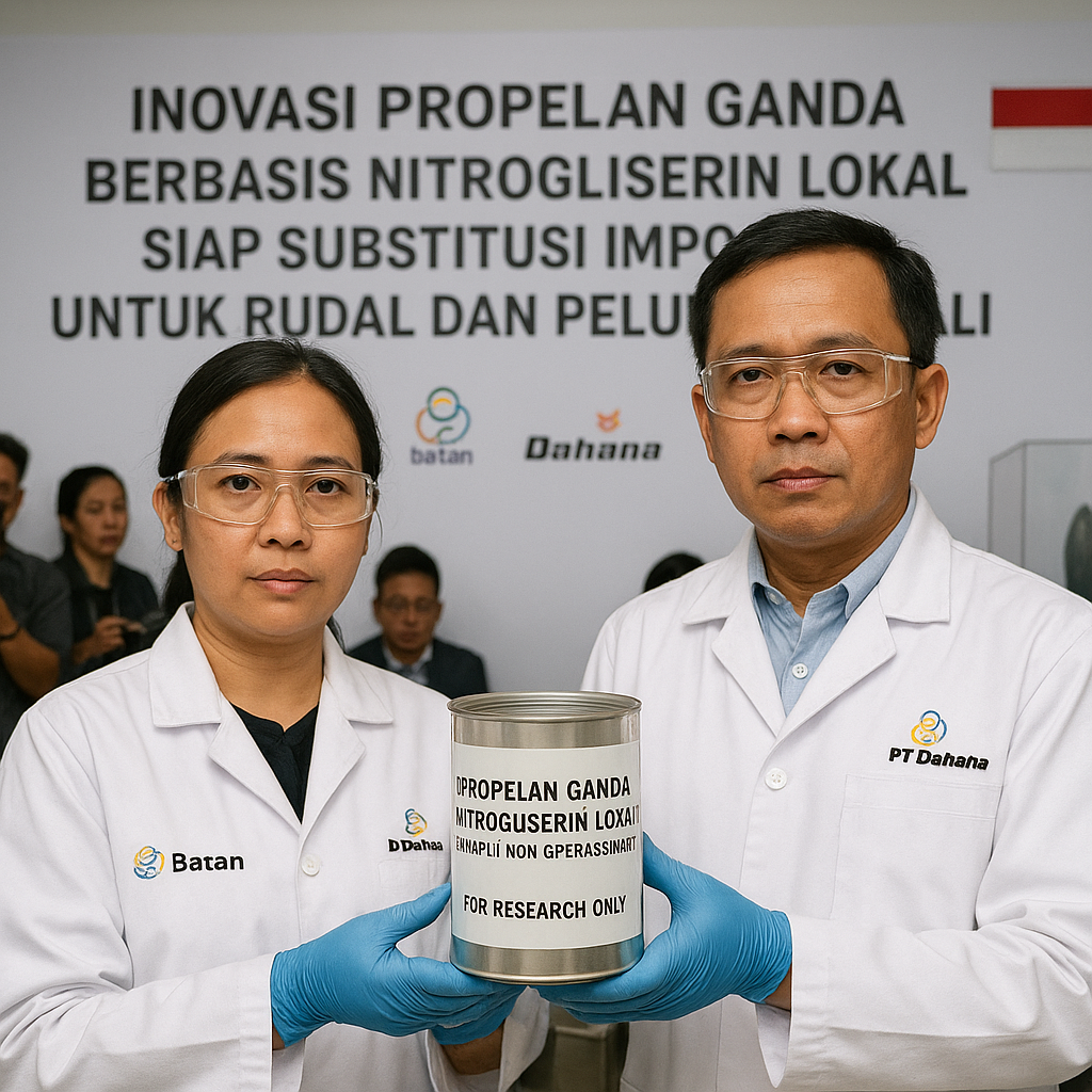 Inovasi Propelan Ganda Berbasis Nitrogliserin Lokal Siap Substitusi Impor untuk Rudal dan Peluru Kendali