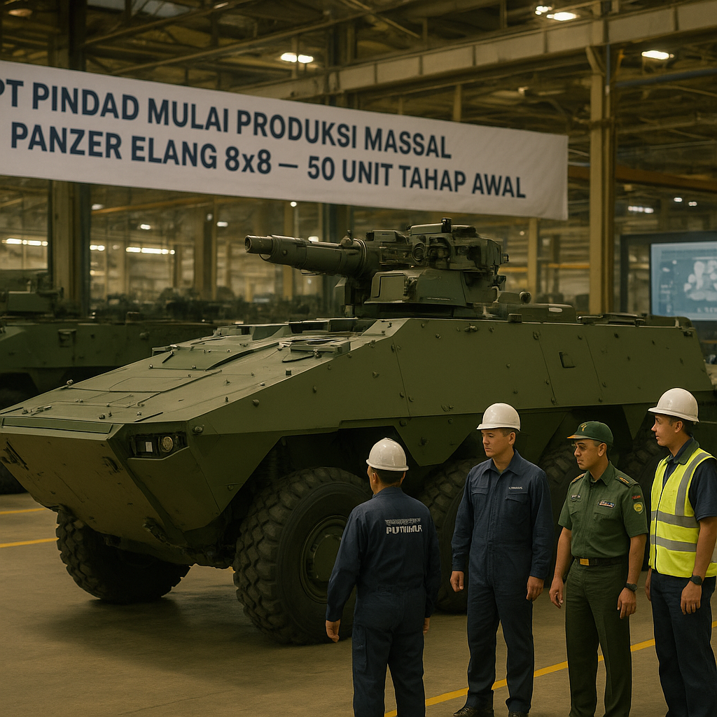 PT Pindad Mulai Produksi Massal Panser Elang 8x8 dengan Sistem C4ISR Terintegrasi