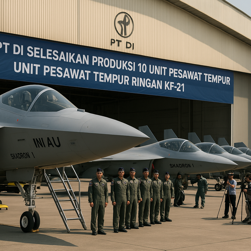 PT DI Selesaikan Produksi 10 Unit Pesawat Tempur Ringan KF-21 untuk Skadron 1 TNI AU