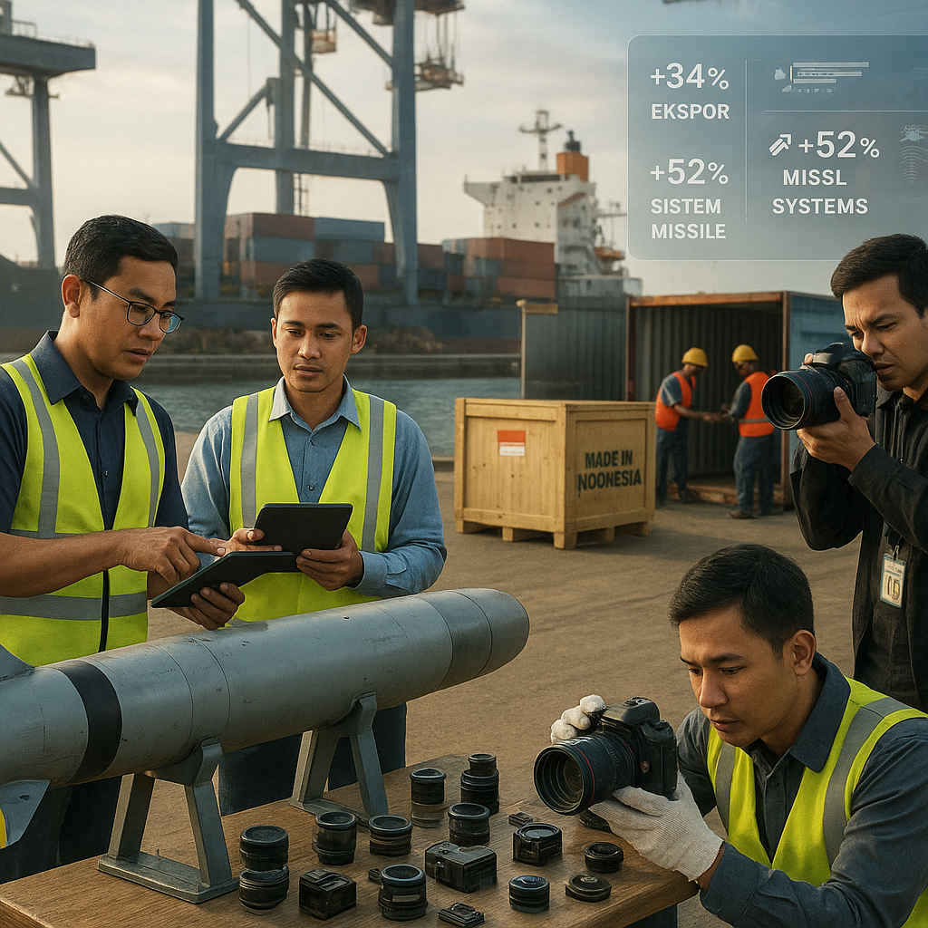 Analisis BI: Ekspor Produk Pertahanan Indonesia Tumbuh 34% di Q1 2026, Didorong Permintaan Rudal dan Komponen Elektro-optik