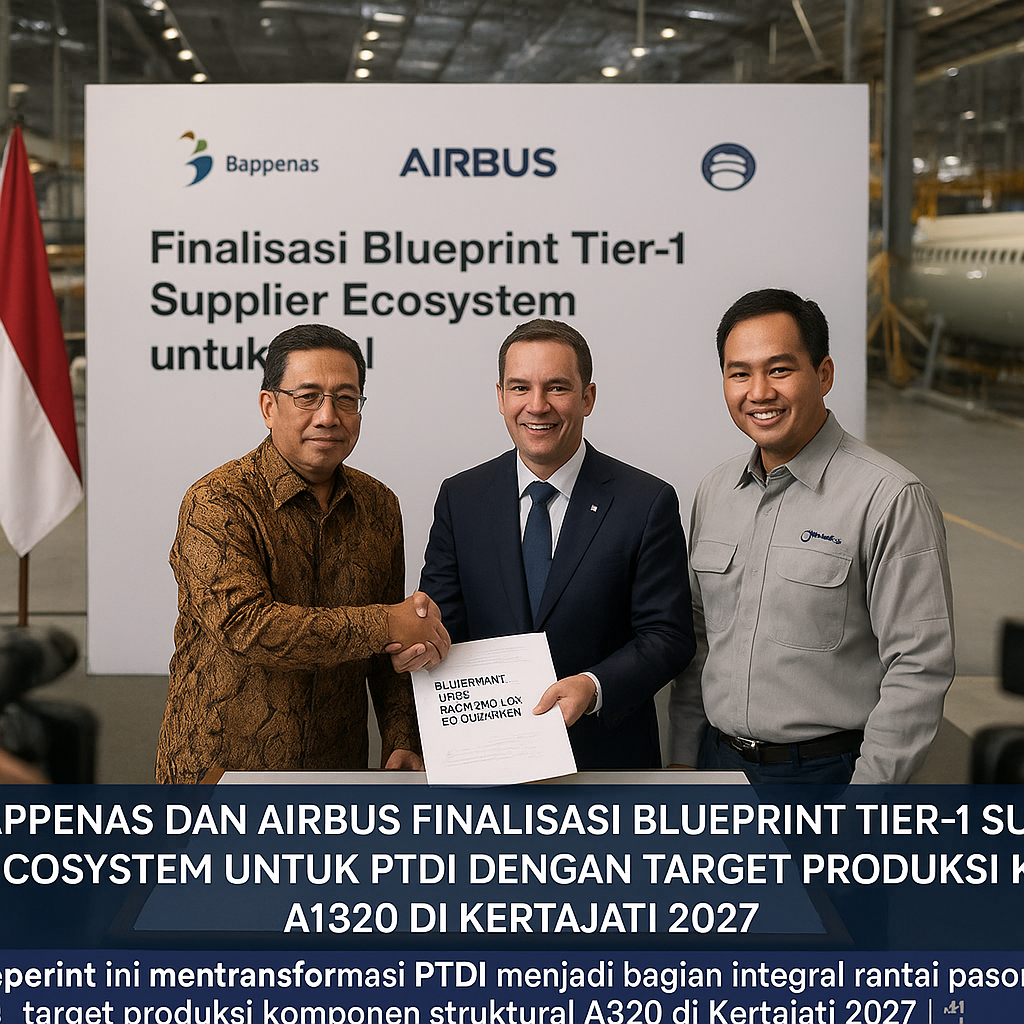 Bappenas dan Airbus Finalisasi Blueprint Tier-1 Supplier Ecosystem untuk PTDI dengan Target Produksi Komponen A320 di Kertajati 2027