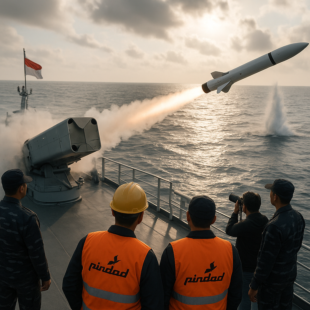 Pengujian Integrasi Sistem: Rudal C-705 Buatan PT Pindad Sukses Tembak Sasaran Laut dari Platform Kapal Cepat