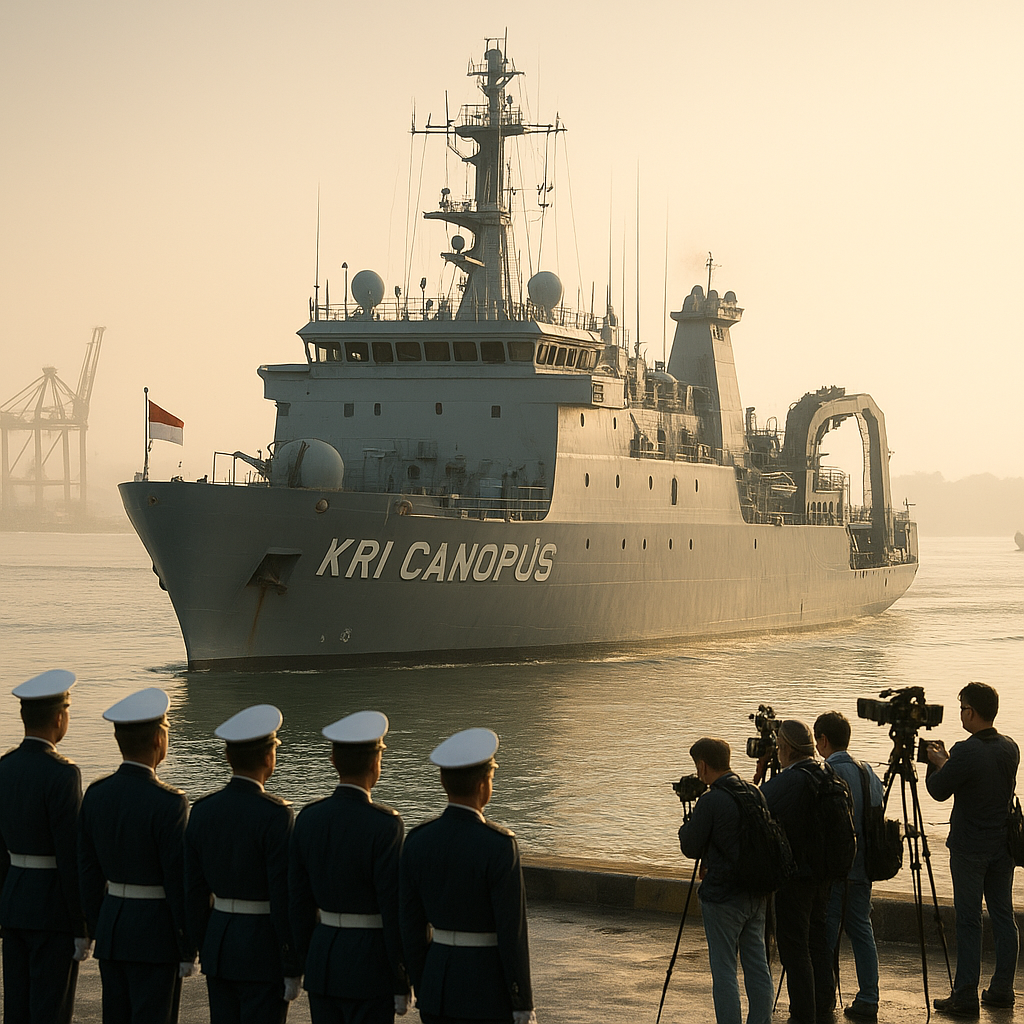 KRI Canopus-936 Kapal Survei Terbesar TNI AL Tiba di Tanah Air Setelah Pelayaran dari Jerman