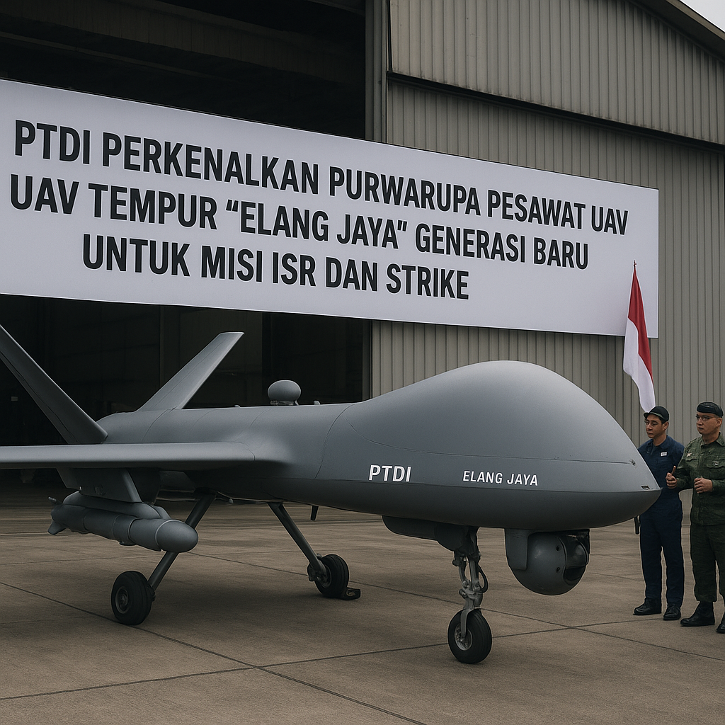 PTDI Perkenalkan Purwarupa Pesawat UAV Tempur 'Elang Jaya' Generasi Baru untuk Misi ISR dan Strike