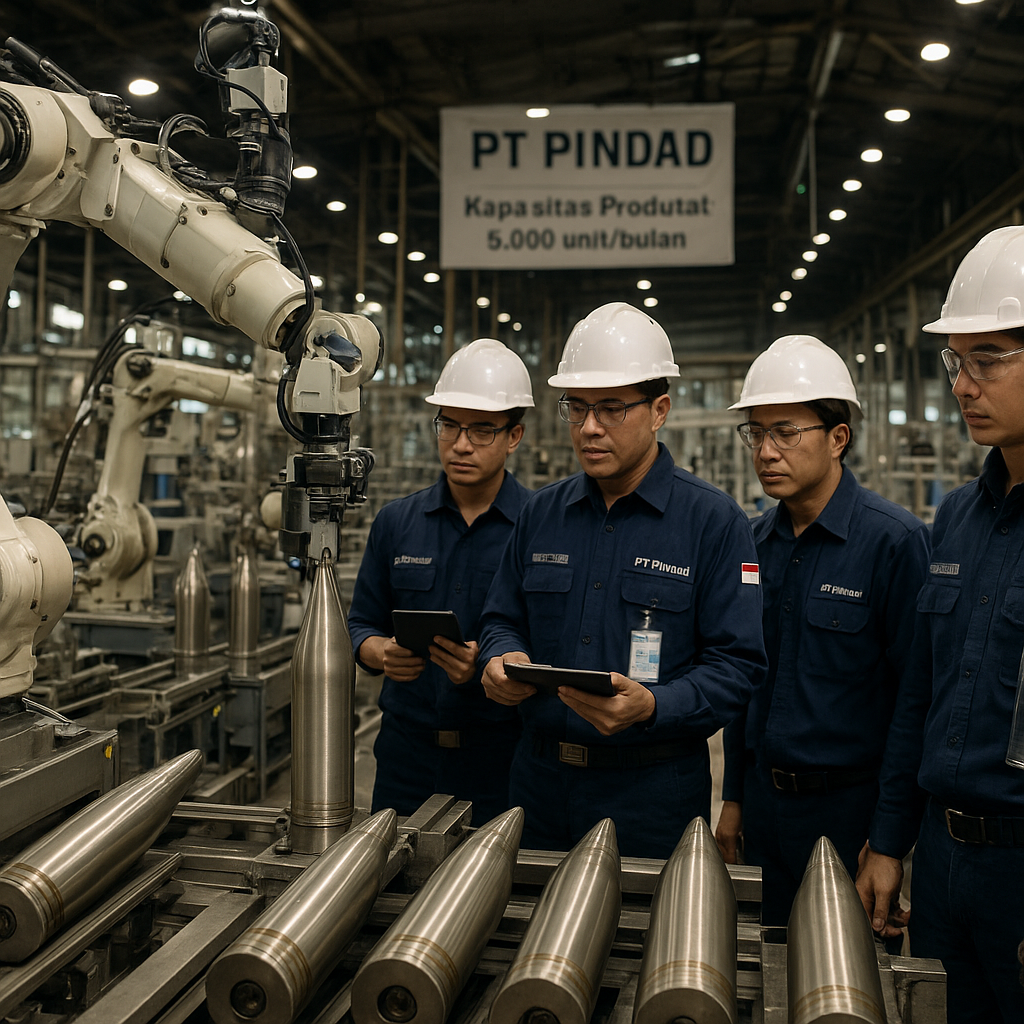 Peningkatan Kapasitas Produksi Amunisi Kaliber Besar oleh PT Pindad dengan Teknologi Automated Manufacturing