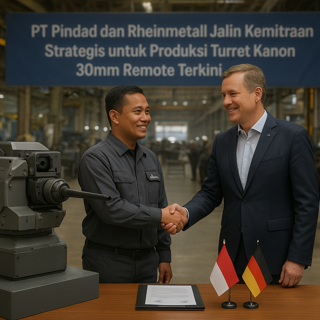PT Pindad dan Rheinmetall Jalin Kemitraan Strategis untuk Produksi Turret Kanon 30mm Remote Terkini