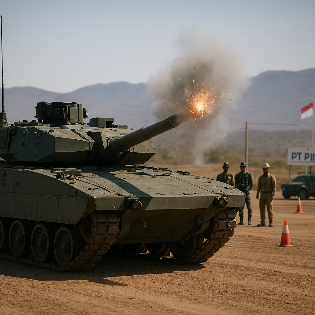 PT Pindad Uji Coba Tank Medium Harimau dengan APS Iron Fist