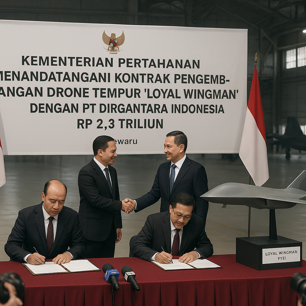 Kementerian Pertahanan Menandatangani Kontrak Pengembangan Drone Tempur Loyal Wingman dengan PT Dirgantara Indonesia