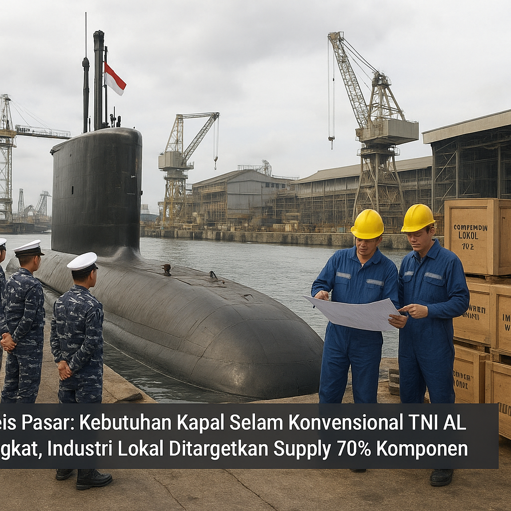 Analisis Pasar: Kebutuhan Kapal Selam Konvensional TNI AL Meningkat, Industri Lokal Ditargetkan Supply 70% Komponen
