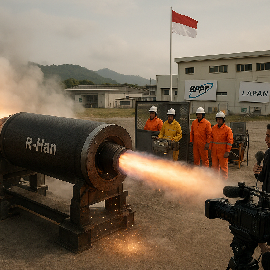 BPPT & LAPAN Sukses Uji Statik Rudal Kendali Jarak Menengah 'R-Han'