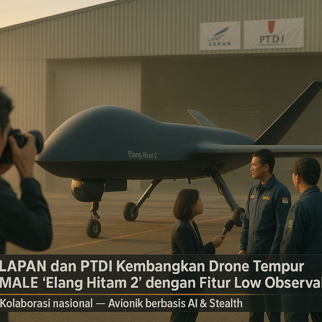LAPAN dan PTDI Kembangkan Drone Tempur MALE 'Elang Hitam 2' dengan Fitur Low Observable