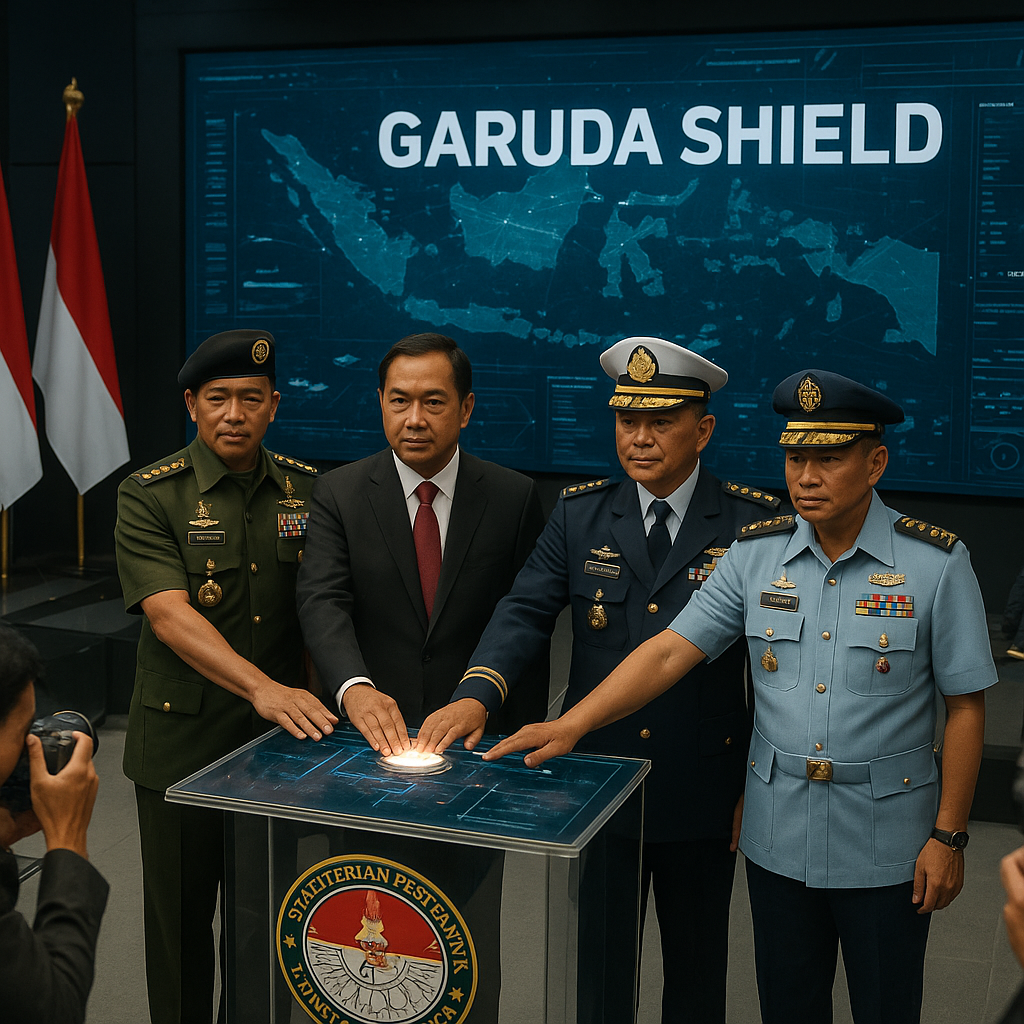 Kemenhan Resmikan Command & Control System Terintegrasi 'Garuda Shield' untuk Tiga Matra