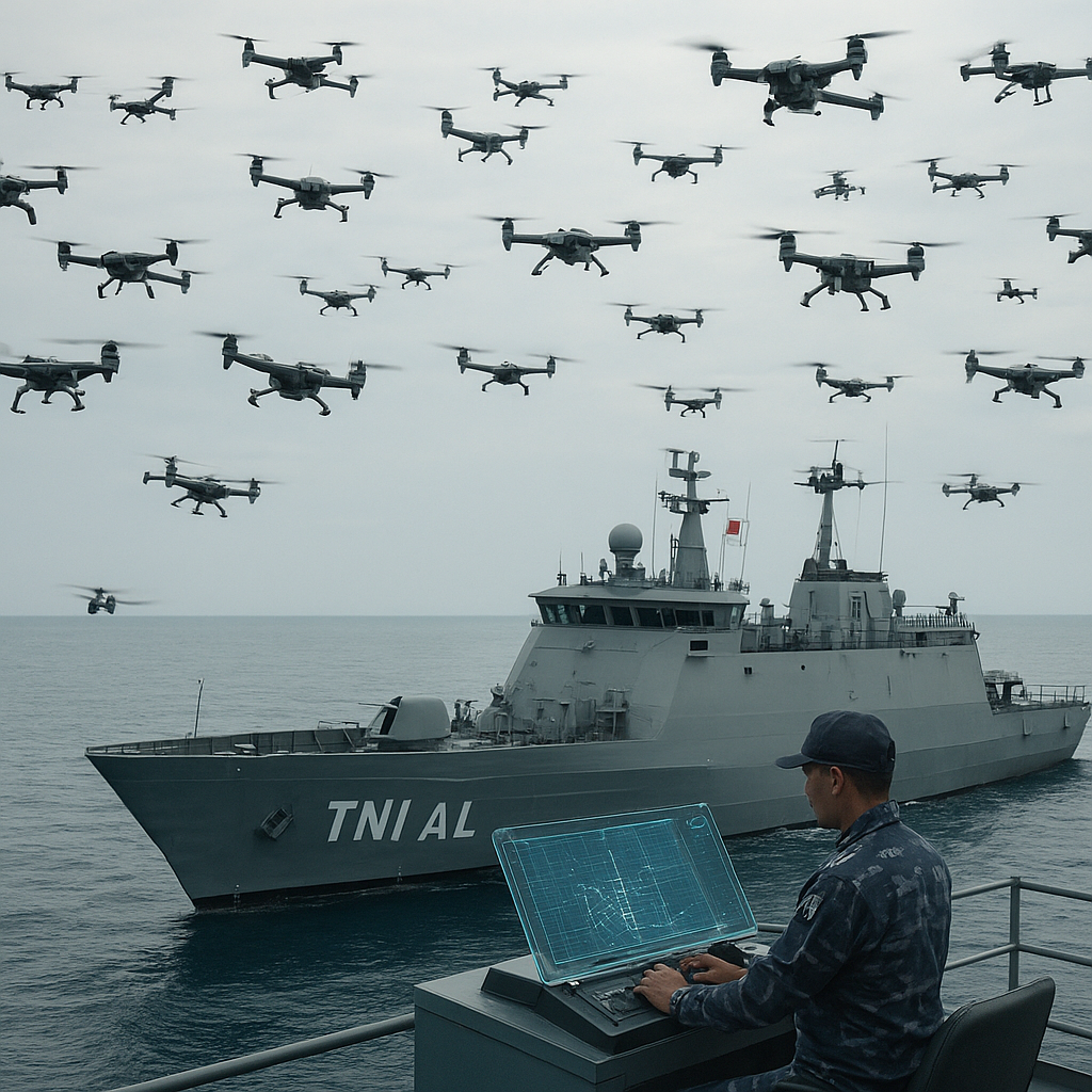Uji Coba Sistem Drone Swarm TNI AL untuk Maritime Domain Awareness