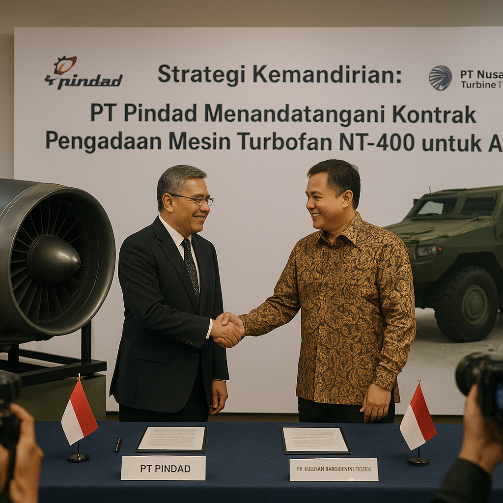 Strategi Kemandirian: PT Pindad Menandatangani Kontrak Pengadaan Mesin Turbofan untuk Anoa APC dengan Perusahaan Lokal